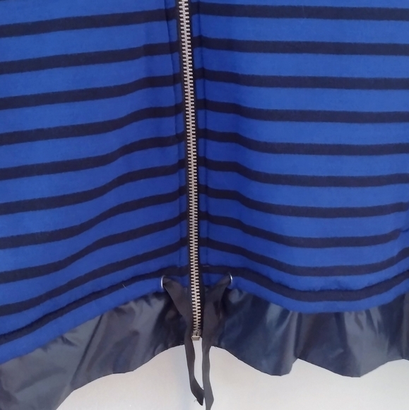 Chico's Cobalt Blue Soft Zenergy Zip Up Jacket XL Striped Athleisure Lounge - Picture 5 of 15